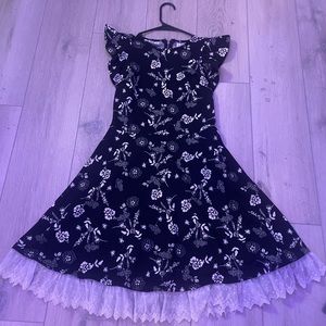 Black and white floral dress